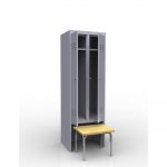 Шкаф гардеробный металлический ШР-22 L600 ВСК со скамейкой Компания Балттех